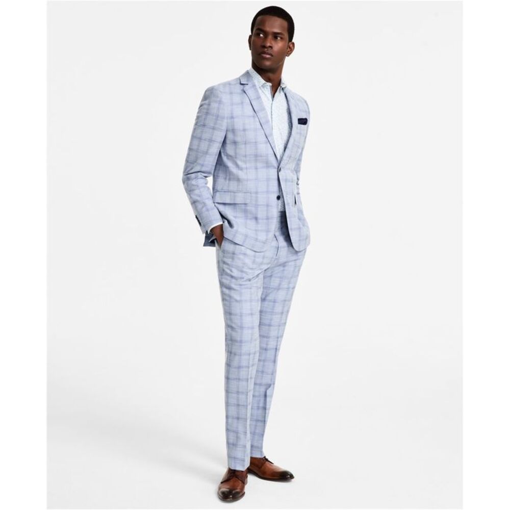 Nick Graham Mens Plaid Two Button Blazer Jacket, NWT